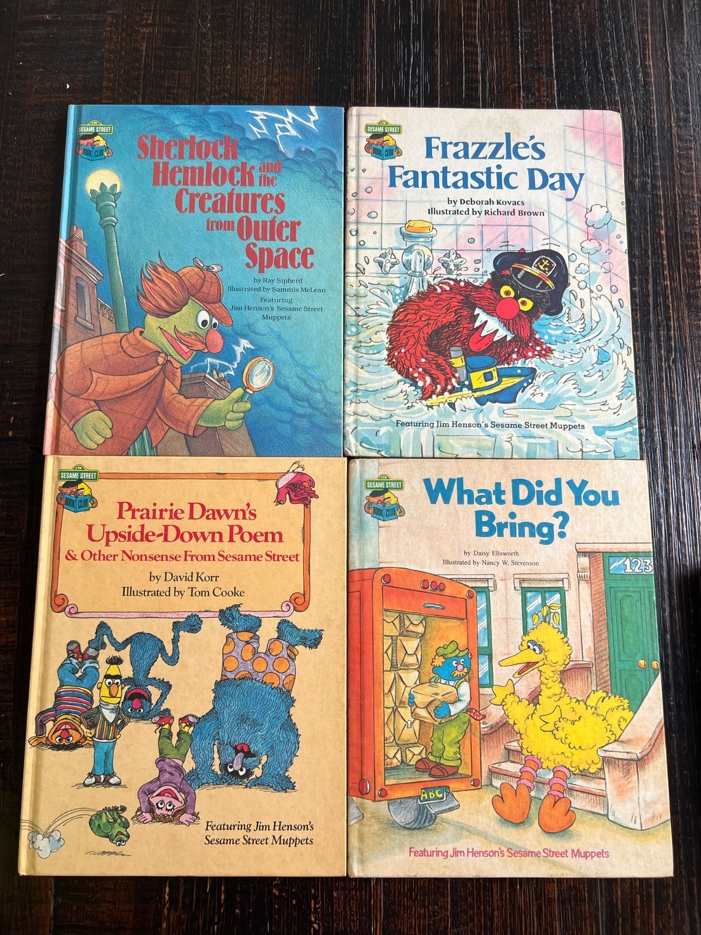 Vintage Sesame Street 80s Book Club Hardcover Children's Books Lot of 4